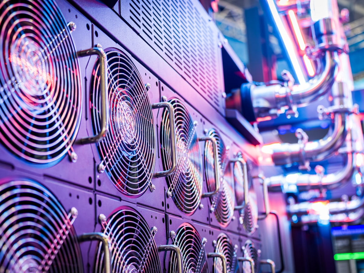 Cooling fans in a data-center server hall